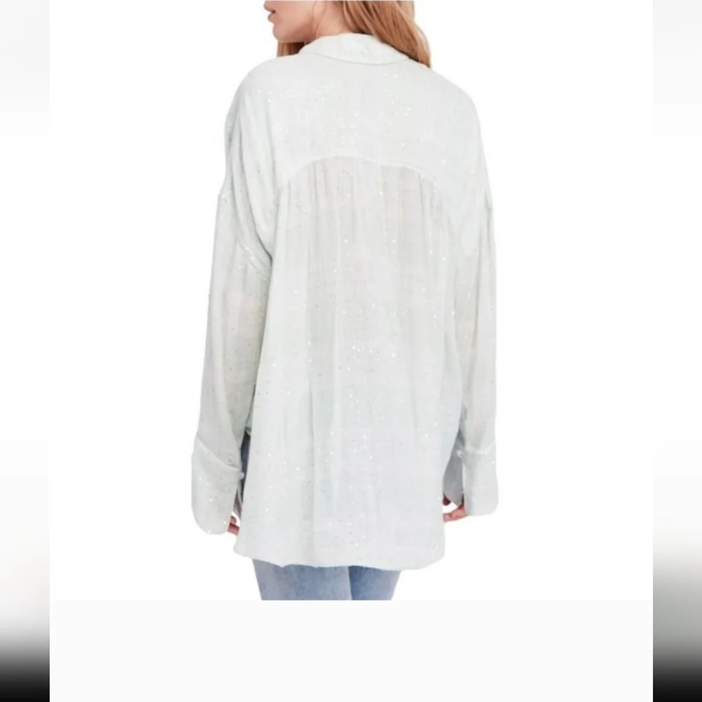 NWT M Free People Fearless Love Bell Sleeve Shirt - Picture 3 of 6